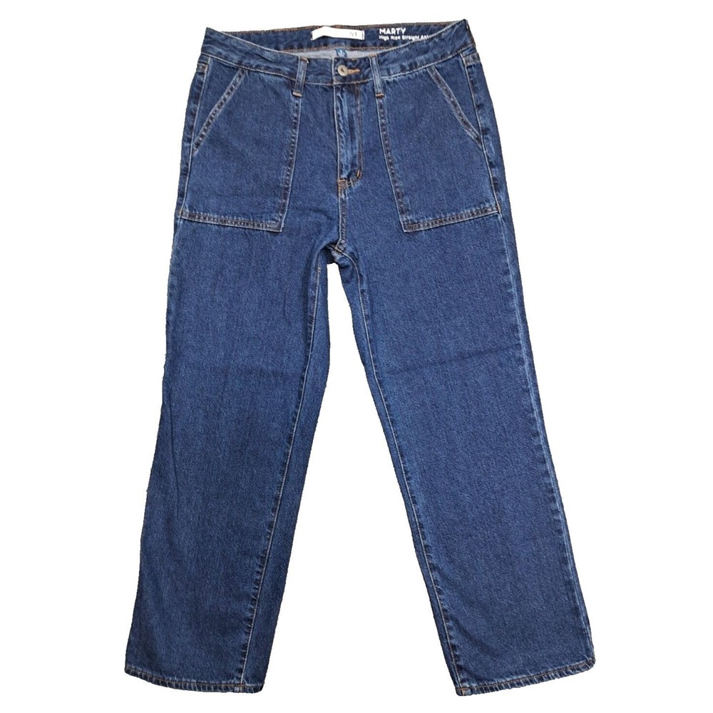 !IT Marty Jeans Womens Sz 8 High Rise Straight Leg Ankle Denim Blue Stretch - Picture 15 of 15